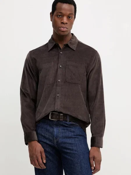 Calvin Klein Jeans cămașă din velur maro