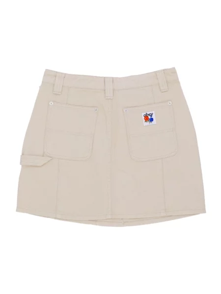 Spódnica jeansowa Obey beżowa
