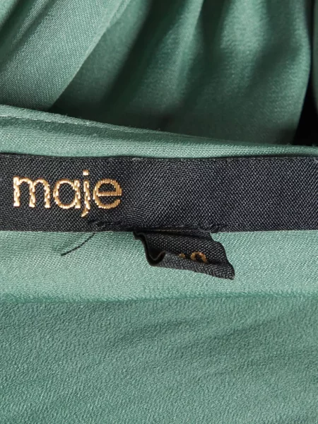 Rochie midi Maje fără mâneci ajurata verde