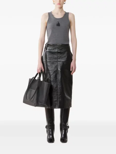 Top Lanvin cu broderie din jerseu gri