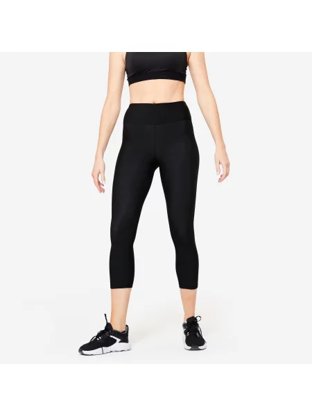Legginsy sportowe Domyos krótkie czarne