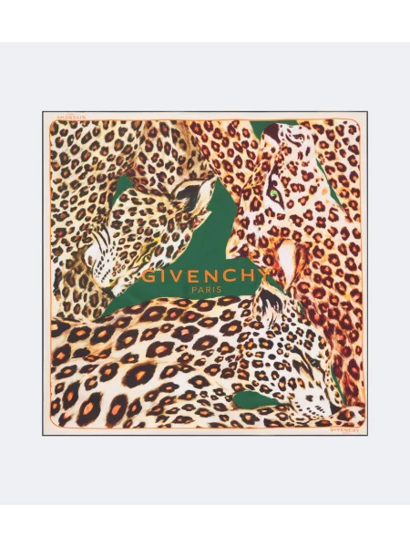 Fular Givenchy de mătase cu imagine cu model leopard