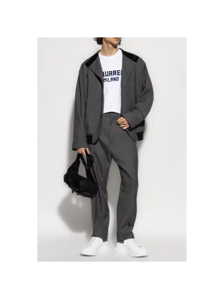 Spodnie Dsquared2 wełniane szare
