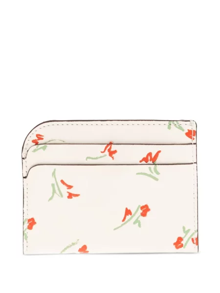 Кожено портмоне Kate Spade на цветя с принт бяло