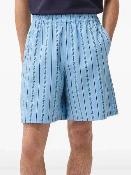 Pantaloni scurți Versace de mătase albastru