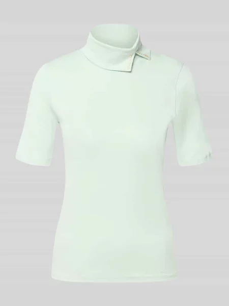T-shirt w kroju slim fit z mieszanki bawełny Marc Cain miętowa
