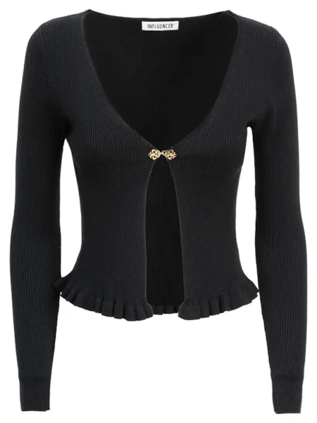 Influencer Geacă tricotată negru