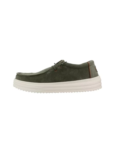 Pantofi Heydude din piele de căprioară verde