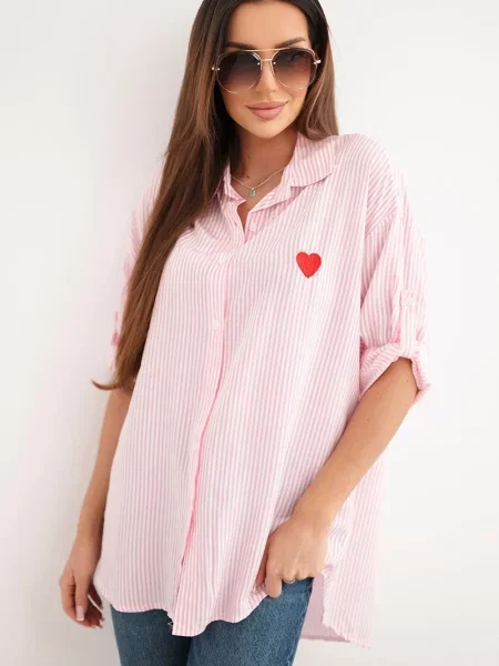 Cămașă Kesi Włoski din dantelă cu mâneci din dantelă alb