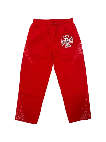 Pantaloni Mixed Emotion cu imagine alergare roșu