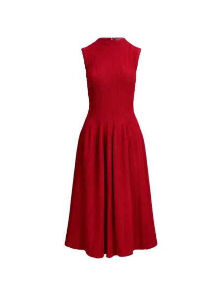 Rochie midi Ralph Lauren Collection tricotate roșu