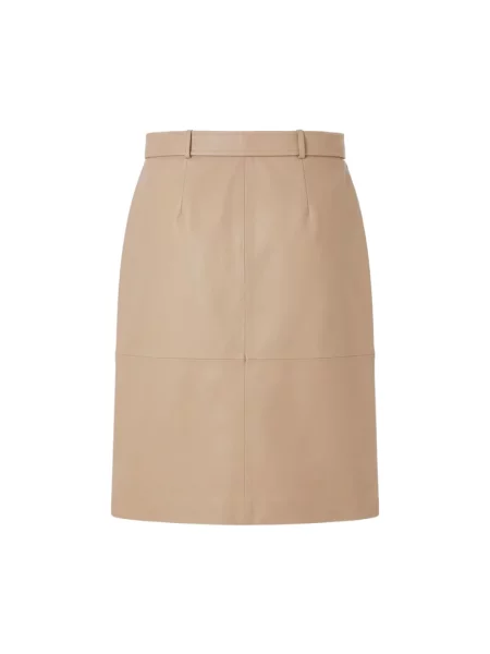 Spódnica skórzana Moncler beżowa