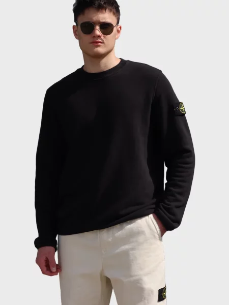 Світшот Stone Island з камінням чорний