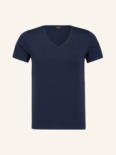 Hanro Koszulka W Serek Cotton Superior blau granatowa