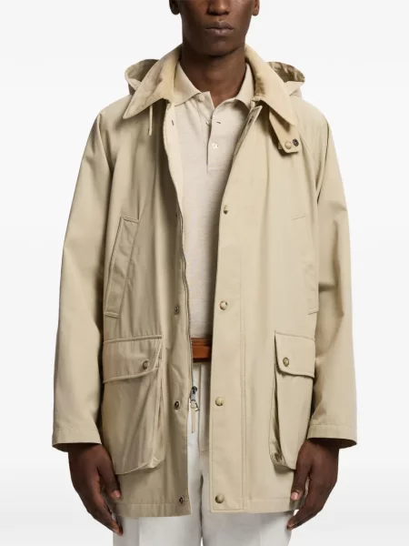 Με κολάρο μπουφάν παρκά Ralph Lauren Purple Label κοτλέ με κουκούλα μωβ
