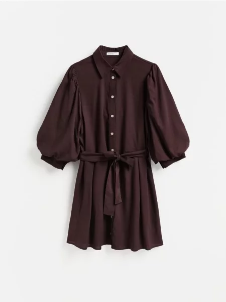 Reserved Rochie din Lyocell maro-închis maro