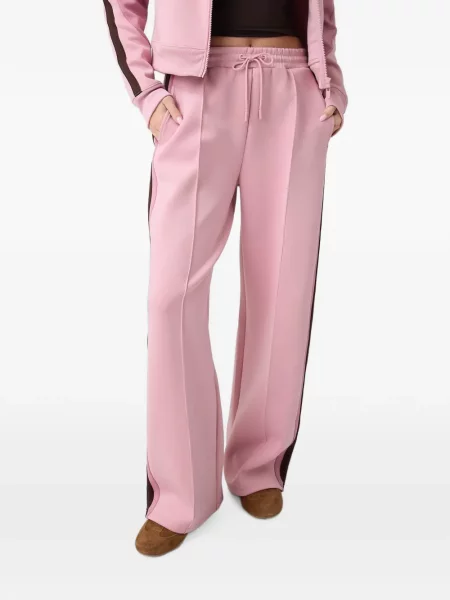 Pantaloni Guess cu dungi alergare roz