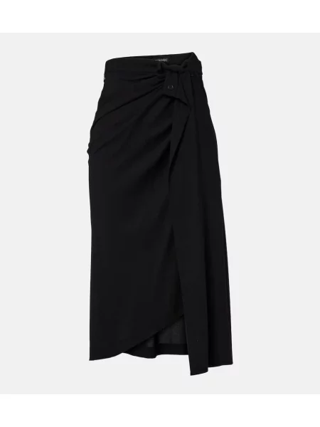Fustă midi Balenciaga drapată până la genunchi negru