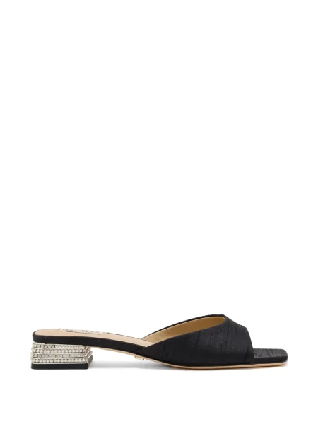 Jedwabne sandały Badgley Mischka z kryształkami czarne