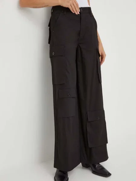 Kalhoty G-Star Raw jednoduché high waist černá
