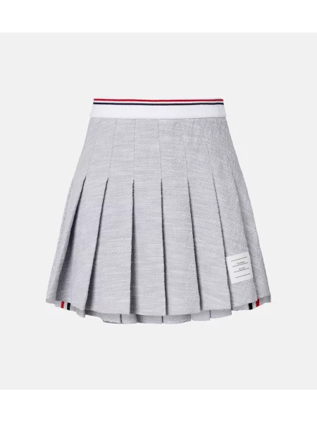Fustă Thom Browne din tweed gri