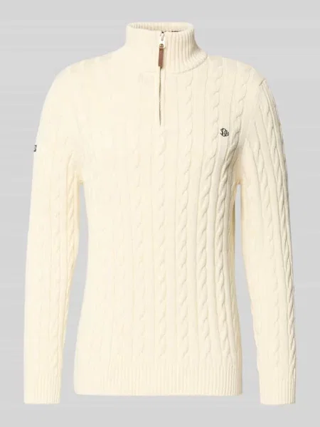 Sweter z dzianiny z czystej bawełny Superdry biały