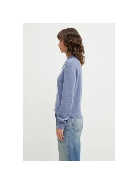 Sporty & Rich sweter wełniany SRC Cashmere niebieski