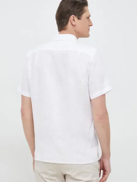 Lacoste koszula lniana biała