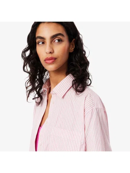 Lacoste Oversizowa Koszula Z Popeliny różowa