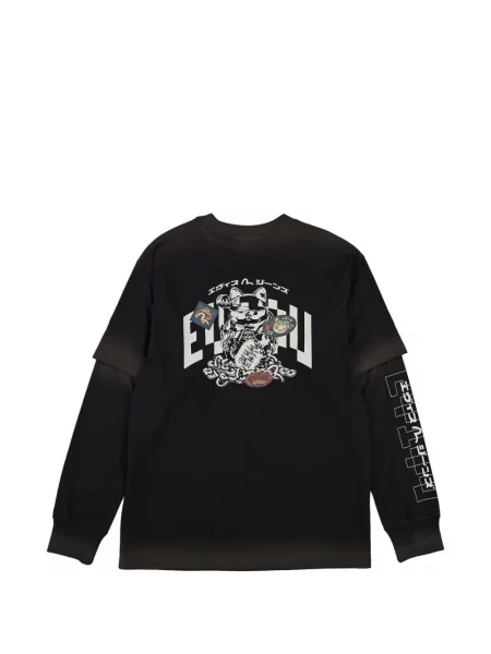 Тениска Evisu с принт черно