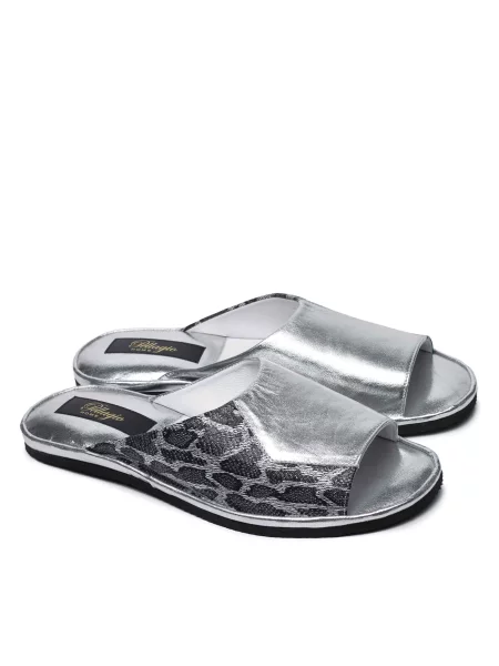 Шкіряні Капці Pellagio срібний