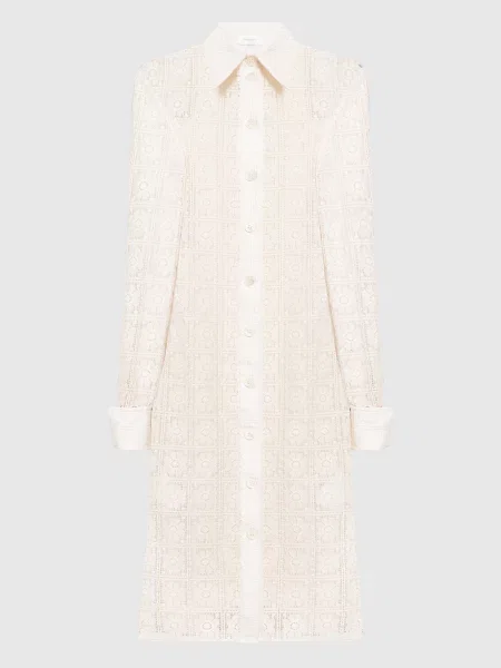Ажурное платье-рубашка Max Mara Sportmax бежевое