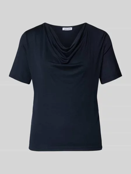 T-shirt z lejącym dekoltem More & More granatowa