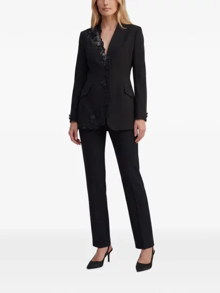 Geacă Mondrian cu paiete cu model floral negru