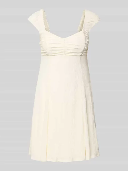 Sukienka mini taliowana z marszczeniem model ‘HELDA’ Only biała