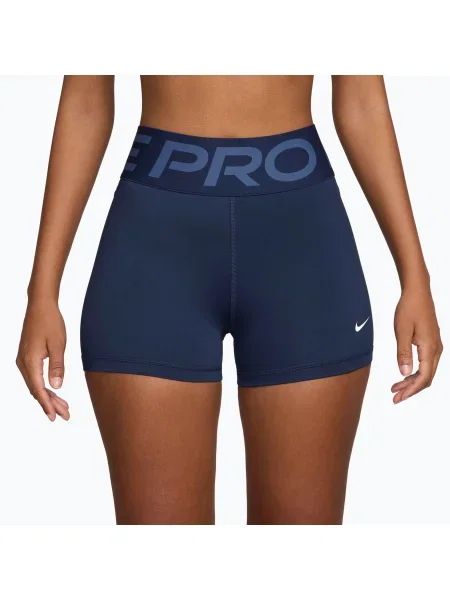 Pantaloni scurți pentru femei Nike Pro Sculpt High Waisted 3" Biker midnight navy/white alb