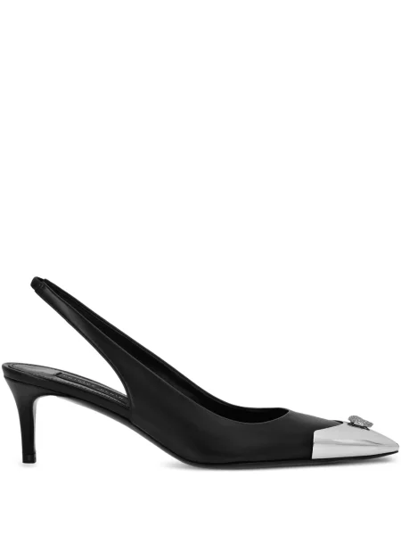 Pantofi cu toc Philipp Plein slingback negru