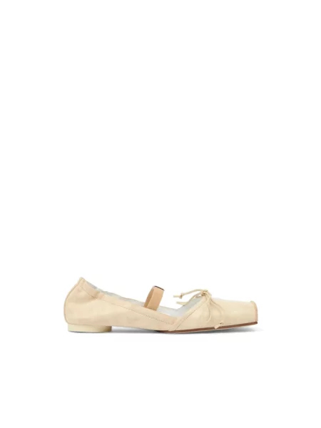 Balerinki Mm6 Maison Margiela skórzane beżowe