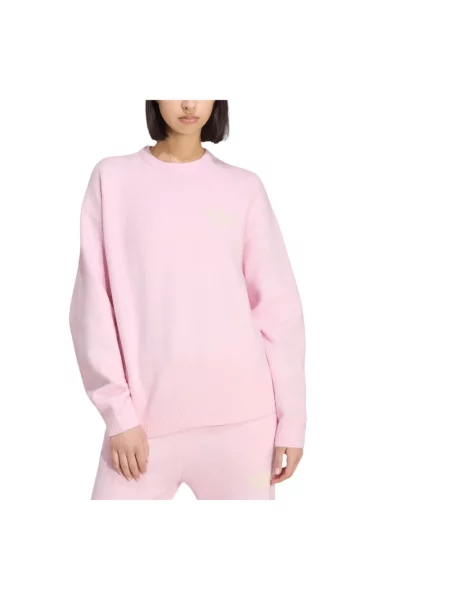 Dzianinowy sweter Adidas różowy