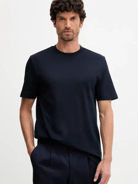 BOSS tricou din bleumarin uni negru
