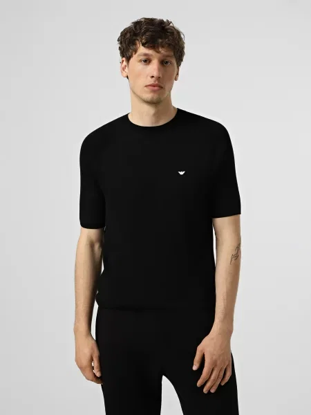 Футболка Emporio Armani ліоцел/бавовна чорний