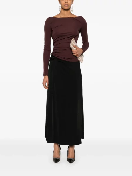 Top Elisabetta Franchi drapat maro