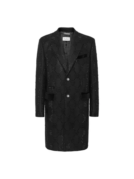 Płaszcz Philipp Plein wełniany czarny