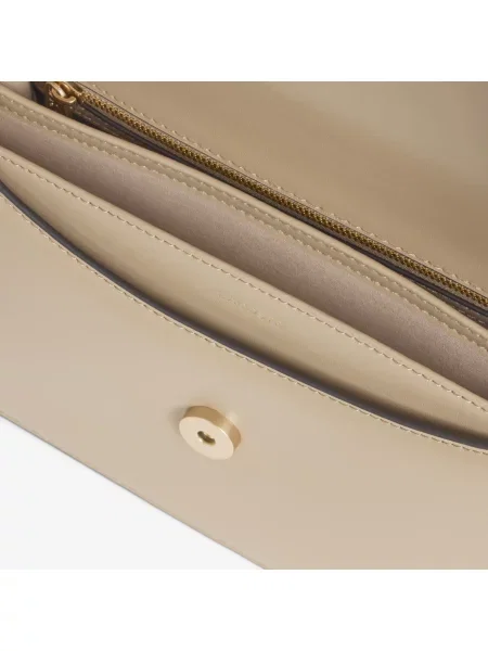 Lacoste Skórzana Torba Na Ramię Tennis Bliss beżowa