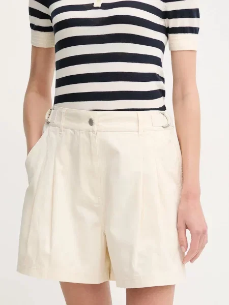 Barbour pantaloni scurți din Cecile femei uni high waist bej