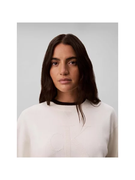 Mikina Calvin Klein Jeans s autogramom biela