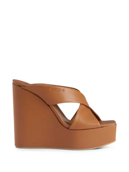 Sandale Giuseppe Zanotti din piele cu pană maro