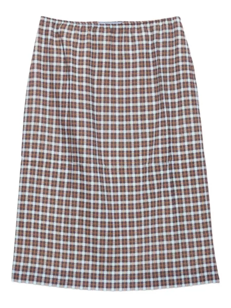 Osłona spódnica Prada w kratkę z nadrukiem niebieska