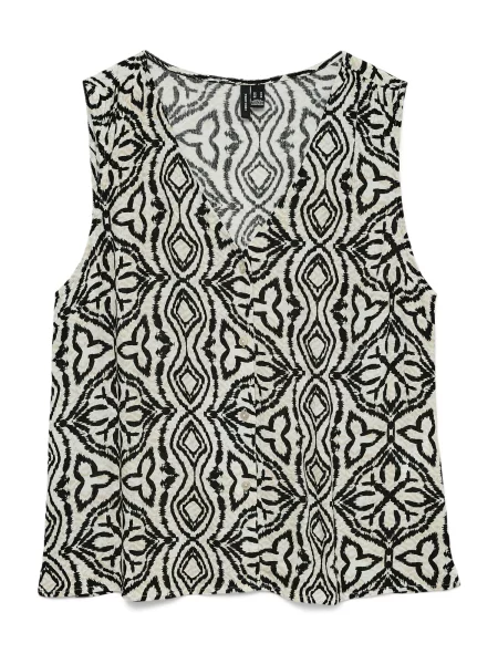 VERO MODA Bluză VMMENNY bej / crem negru