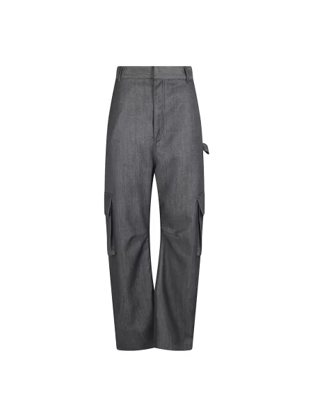 Spodnie cargo Balenciaga z nadrukiem niebieskie